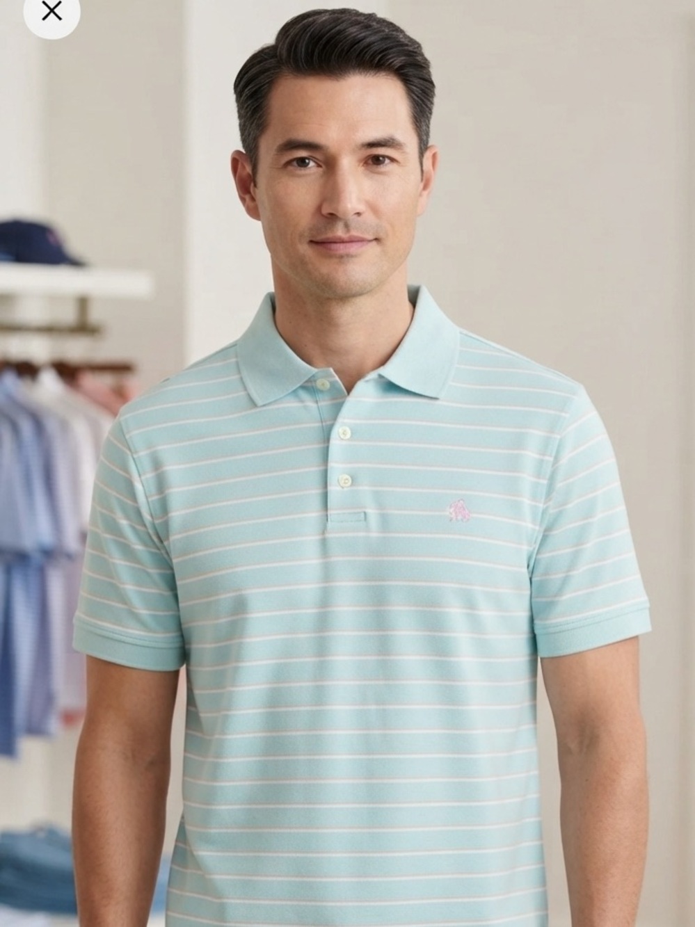 Brooks Brothers Shirt Mens Large Performance Polo Embroidered Logo Pastel Stripe